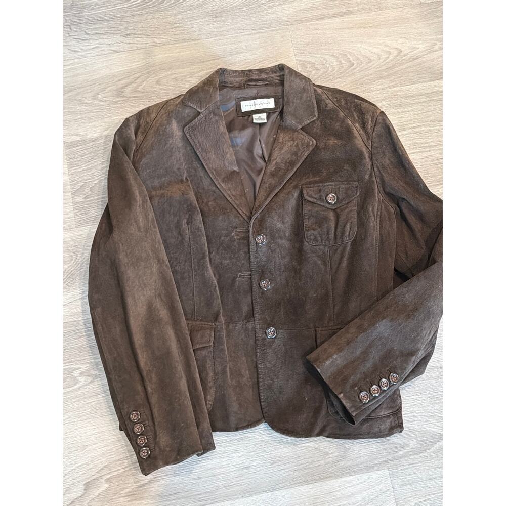 Preston & York size XL brown suede blazer jacket